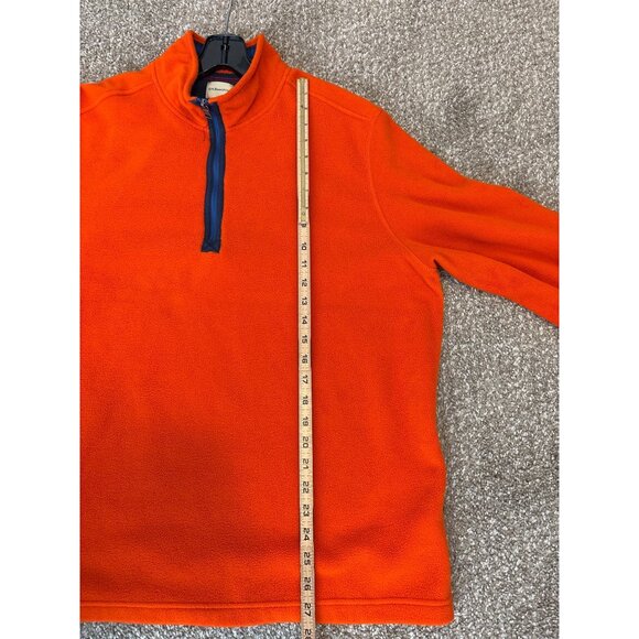 G.H. Bass & Co. Men's Orange Fleece 1/4 Zip Pullover Sweater Size L - Picture 6 of 7